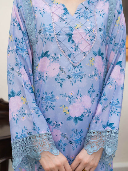 Panache Apparel Raw Silk Printed Stitched Suit-Aeris