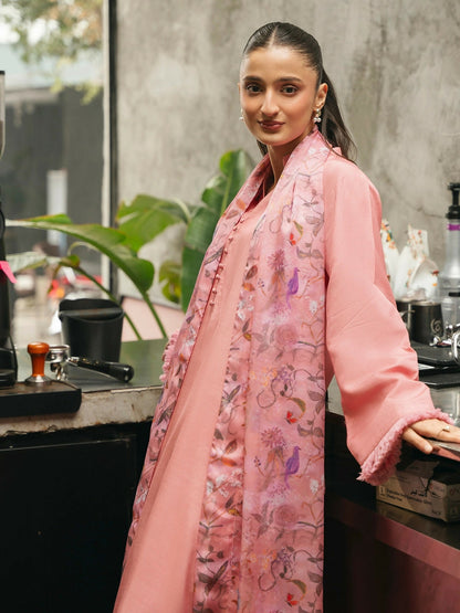 Mannat Clothing Suave Edit Raw Silk Stitched Suit-Rosette