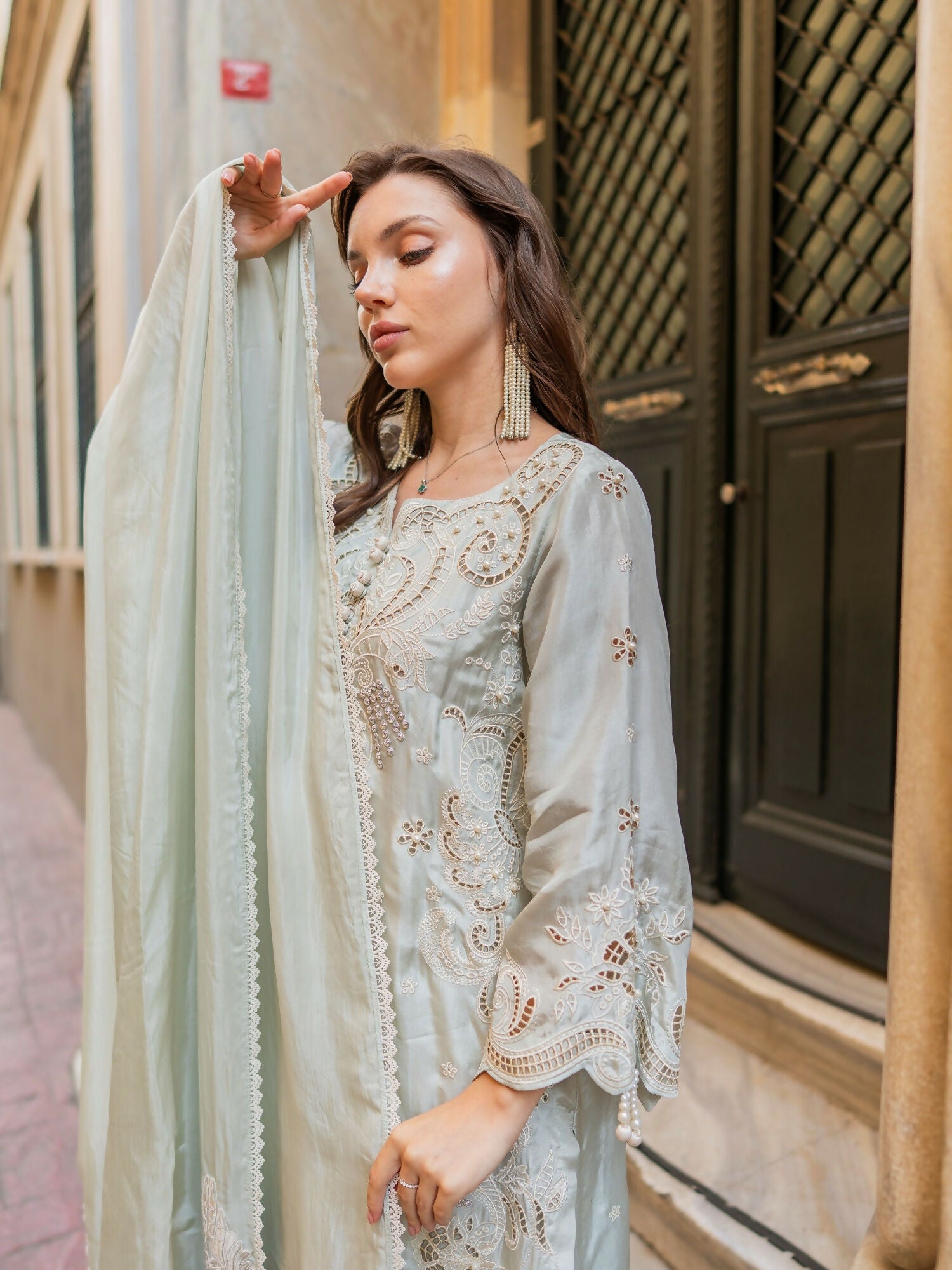 Farooq Hameed Studio EiD Collection'26 Pure Silk Embroidered Stitched 3-Piece Suit-Ira