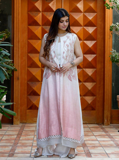 Shiza Hassan Nadia Luxury Pret Korean Raw Silk Embellished Jacket-Verve