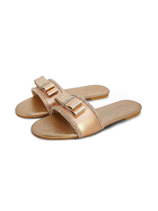 Golden Royale Leather Women’s Slides-783