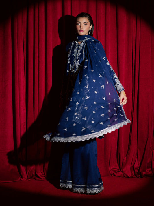 Allure By IH Luxury Pret Raw Silk Embellished Stitched 3-Piece Suit-Gul