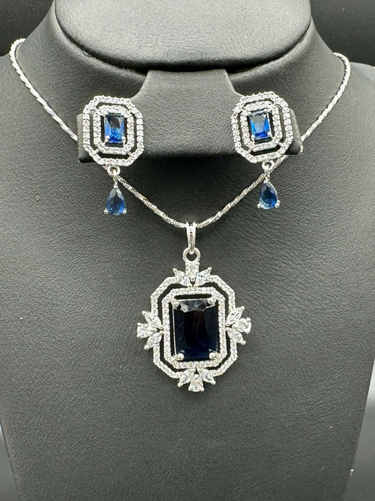 H&A Jewellery One Carat Silver Rhodium Plated Jewellery Set