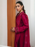 Mannat Clothing Lawn Embroidered Stitched Suit-Carnation