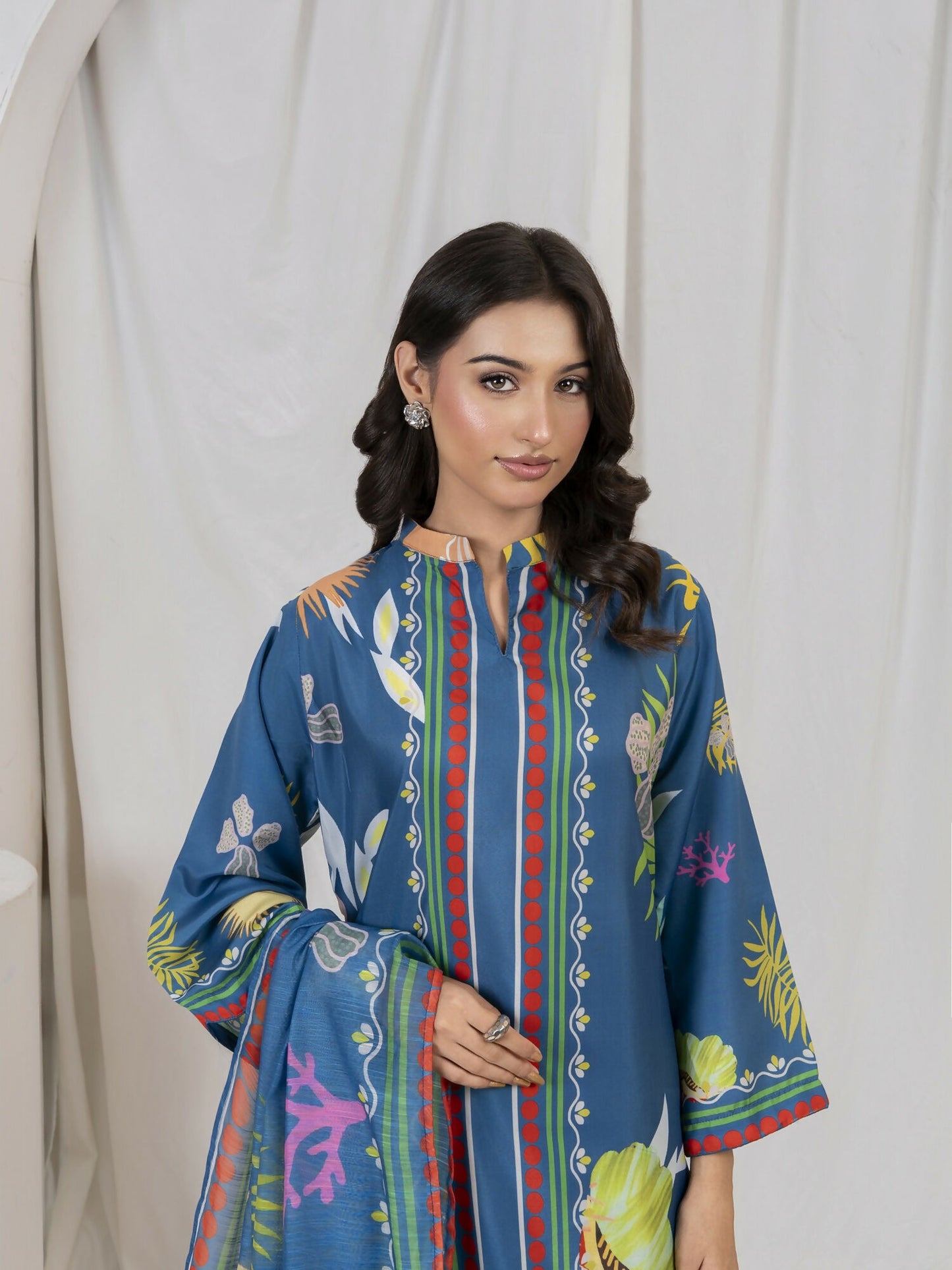Stylish Collection Lawn Printed Stitched 3-Piece Suit-Rukhsar Zinc