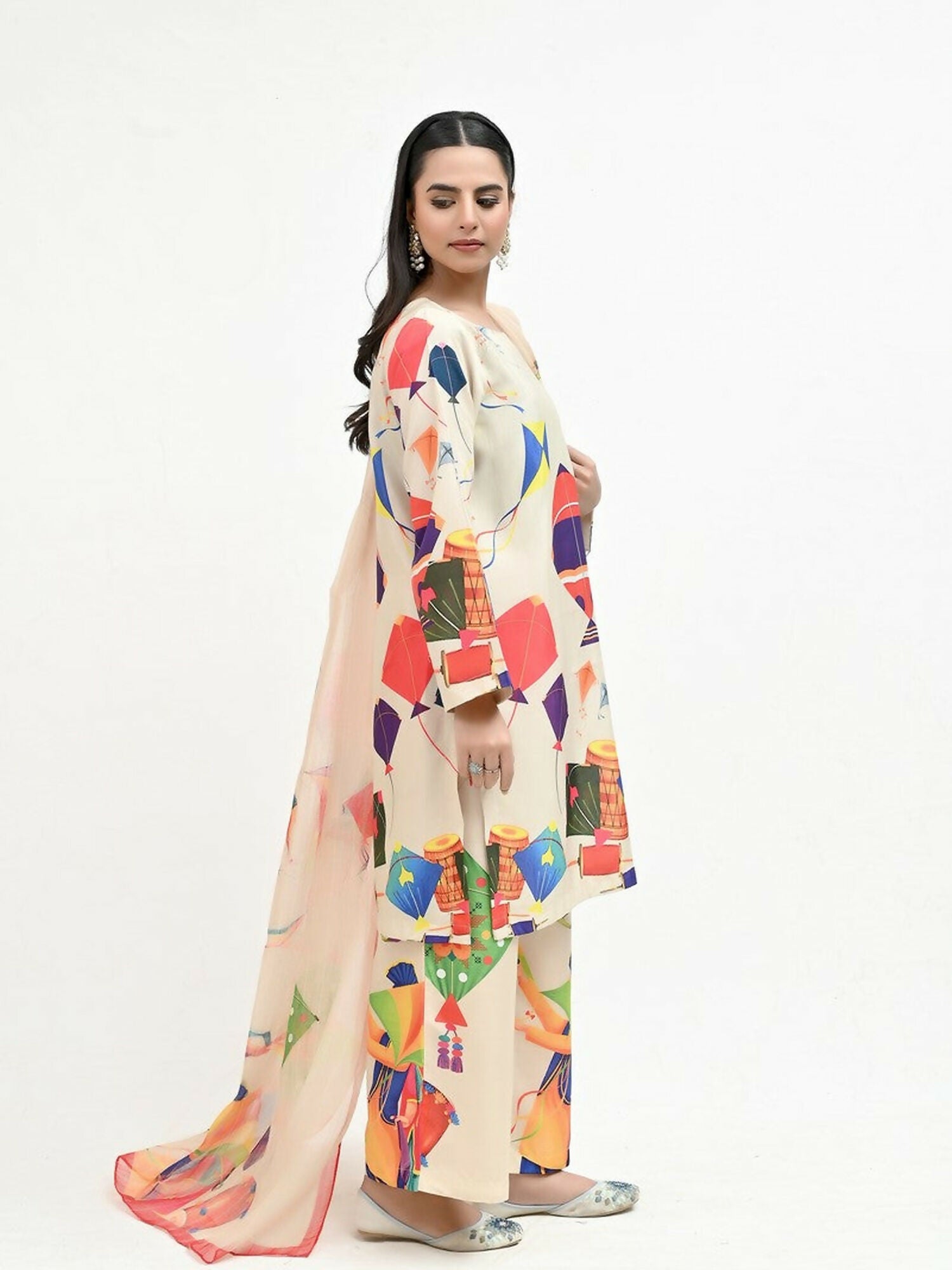 Imran Aftab Basant Mela Raw Silk Printed Unstitched 3-Piece Suit-IARP 09