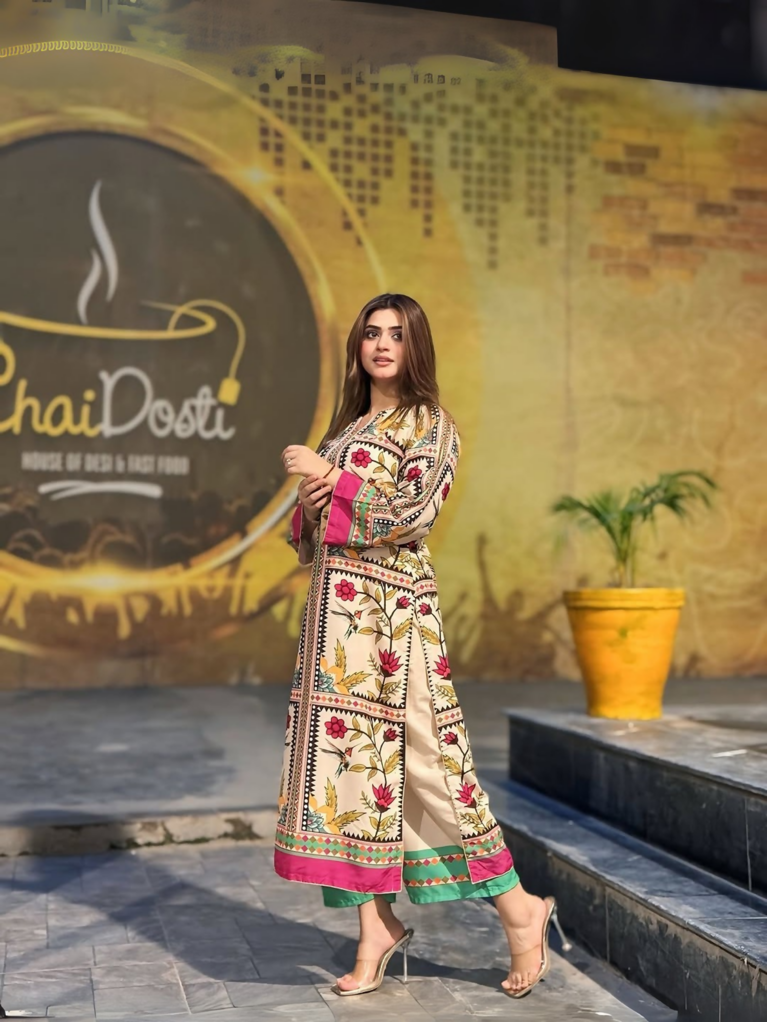 Stitched 2-piece co-ord set in silky lawn fabric from Tehzeeb Libas Summer Collection.
