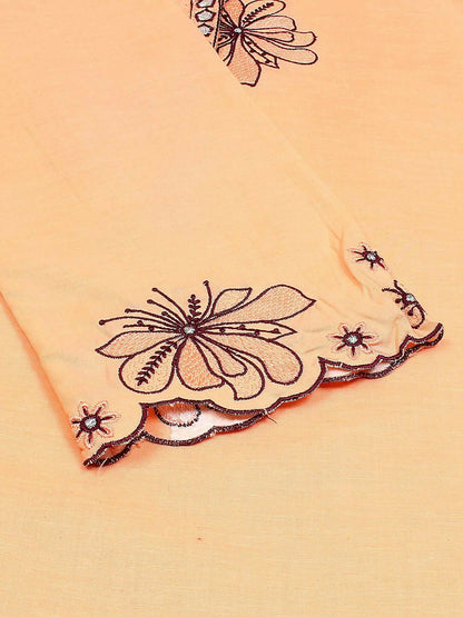 Velvour Girls Cotton Embroidered Stitched 2-Piece Suit-VG131-A