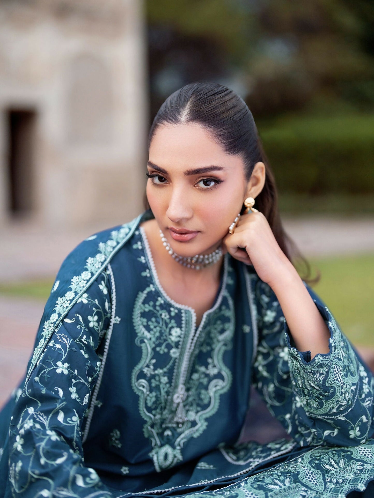 Panache Apparel Rang-e-Bahar Lawn Embroidered Stitched Suit-Gulzar