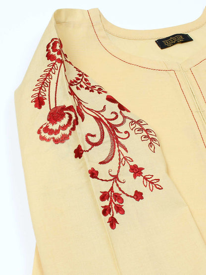 Velvour Girls Cotton Embroidered Stitched Tunic-VG105-B