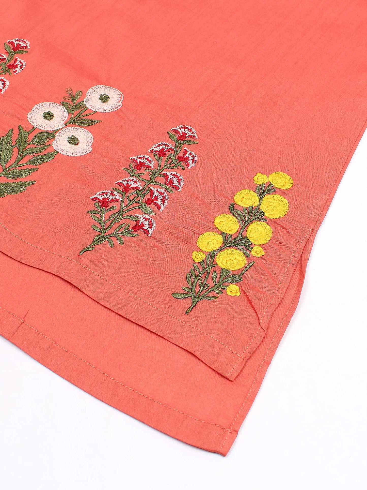 Velvour Girls Cotton Embroidered Co-Ord Set-VG176-A