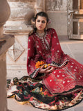 Red Hussain Rehar Barmala Pret'26 Embroidered 3-Piece Suit-Surkh-e-Laleh