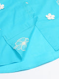 Velvour Girls Cotton Embroidered Co-Ord Set-VG178-B