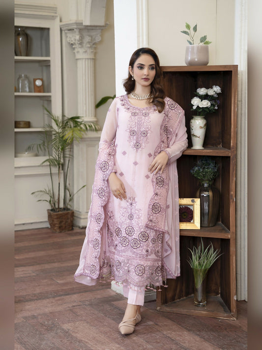 Noori Chiffon Embroidered Unstitched 3-Piece Suit