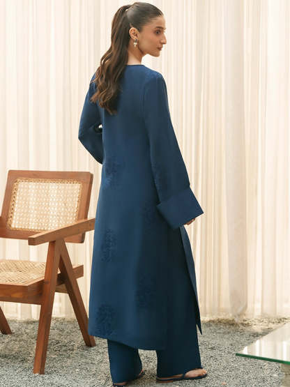 Mannat Clothing Suave Edit Raw Silk Embroidered Co-Ord Set-Nocturne