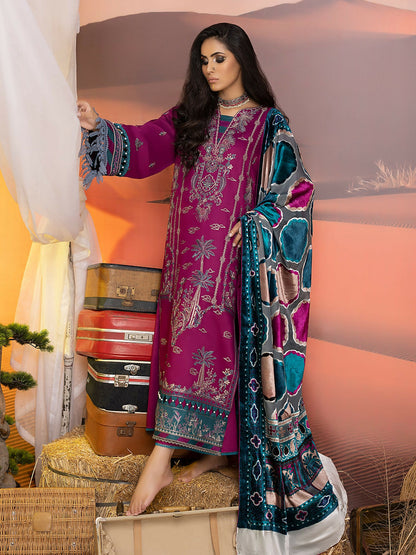 Binilyas Kotrai Embroidered Unstitched 3-Piece Suit-806-B