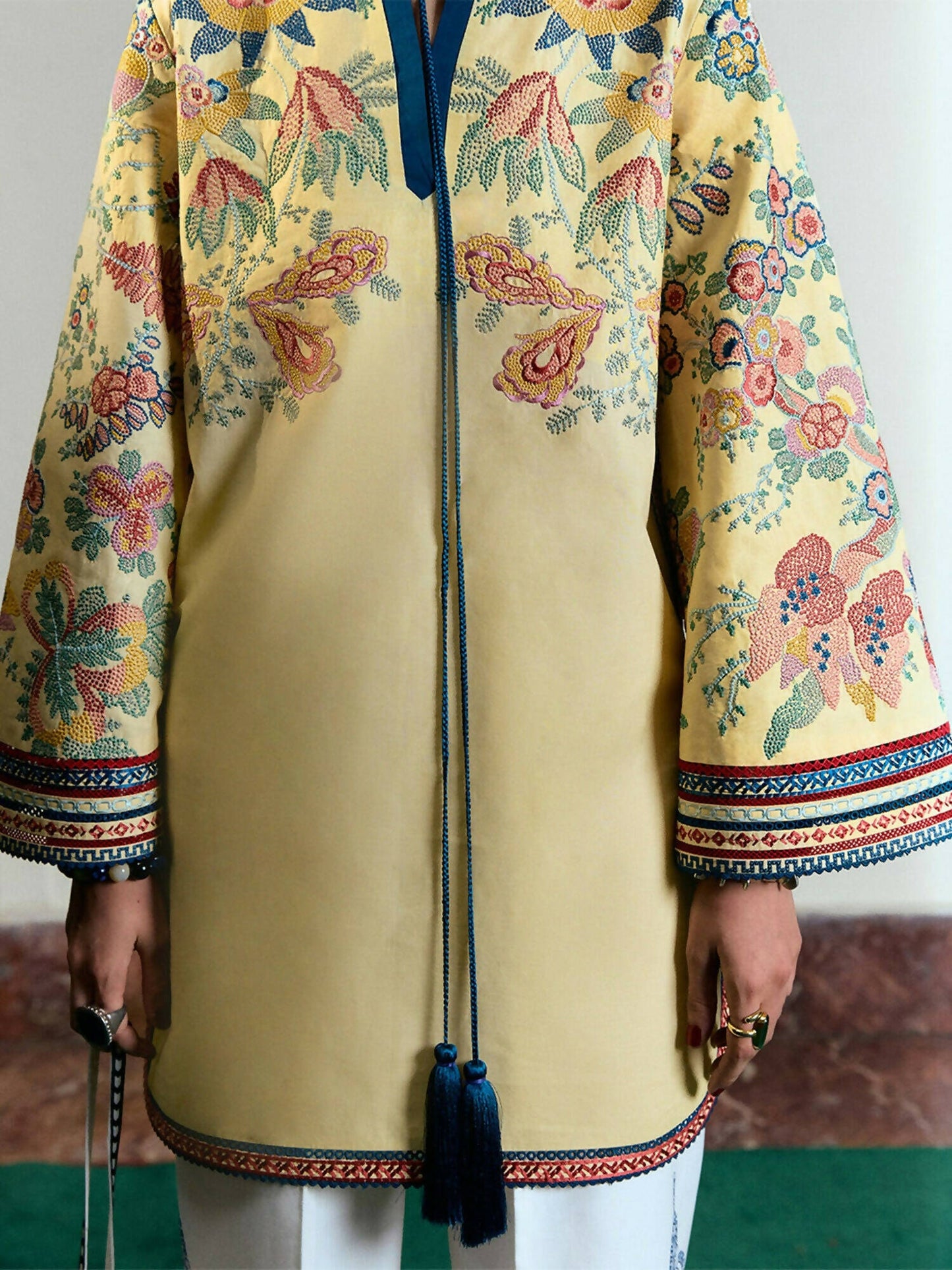 Jugnu by Hussain Rehar Summer Pret'25 Edit III Cotton Embroidered 3-Piece Suit-Yavani