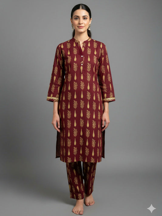 Bin Shaukat Khaddar Printed Stitched 2-Piece Suit