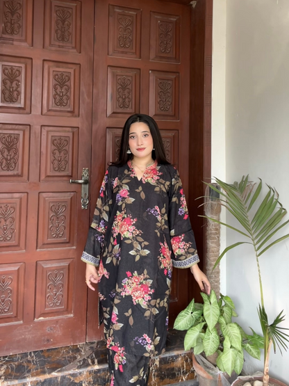 Bin Shaukat Khaddar Printed Stitched 2-Piece Suit