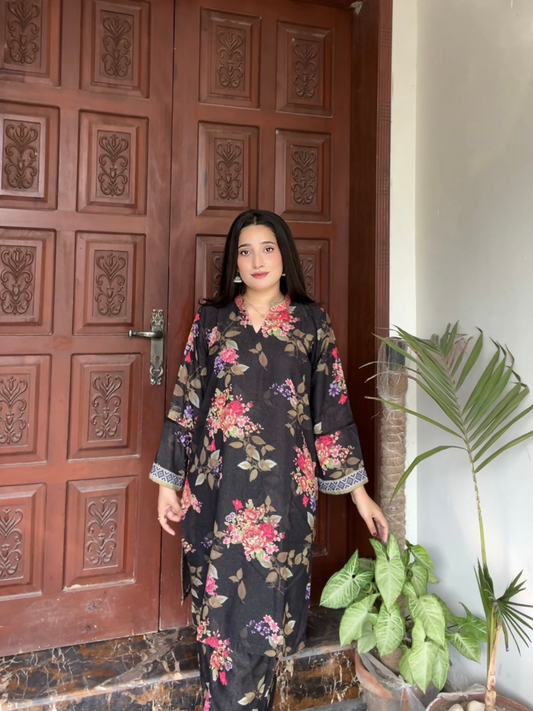 Bin Shaukat Khaddar Printed Stitched 2-Piece Suit