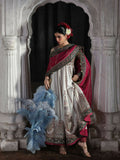 Hussain Rehar Festive Unstitched'26 Korean Raw Silk Embroidered 3-Piece Suit-Madhu Bala
