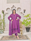 Ruby's Couture Shireen Raw Silk Embroidered Stitched 3-Piece Suit-Ghazel