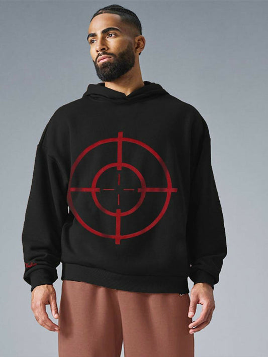 Black Jupiter Heavy GSM Puff Printed Oversized Hoodie-14859