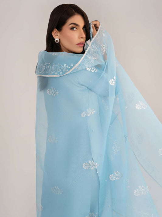 Allure By IH Raw Silk Embellished Stitched 3-Piece Suit-Dawn