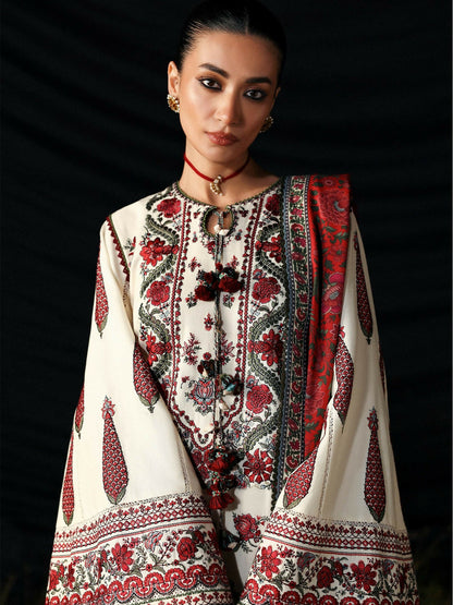 Hussain Rehar Khaddar'25 Embroidered Unstitched 3-Piece Suit-Gulban