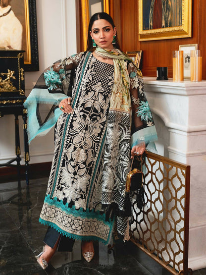 Shiza Hassan Aira Luxury Pret Cotton Net Embroidered Stitched 4-Piece Suit-Amorist