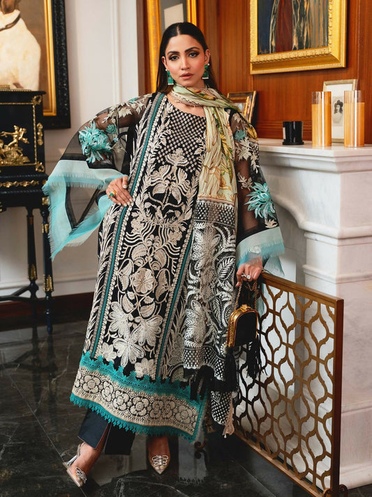 Shiza Hassan Aira Luxury Pret Cotton Net Embroidered Stitched 4-Piece Suit-Amorist