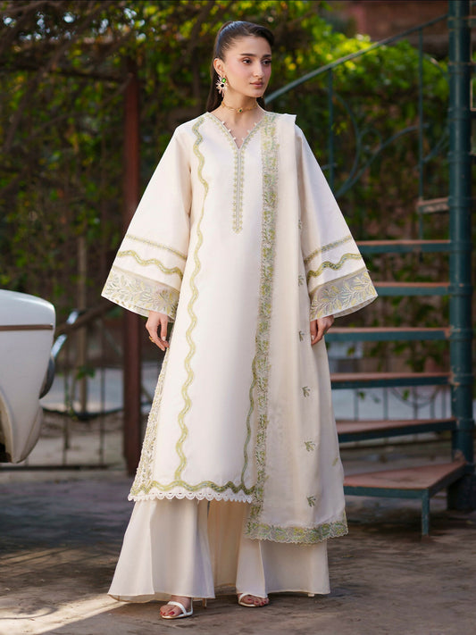 Mahnur Fiona Lawn'26 Embroidered Unstitched 3-Piece Suit-F-03