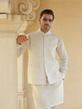 Gem Garments Afsanah Raw Silk Embroidered Waistcoat-Munzir