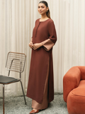 Mannat Clothing Suave Edit Raw Silk Co-Ord Set-Espresso