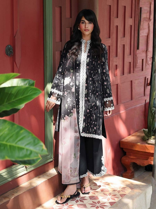 Qalamkar Qprints Lawn'26 Embroidered Unstitched 3-Piece Suit-AX-09-(A)-Farah