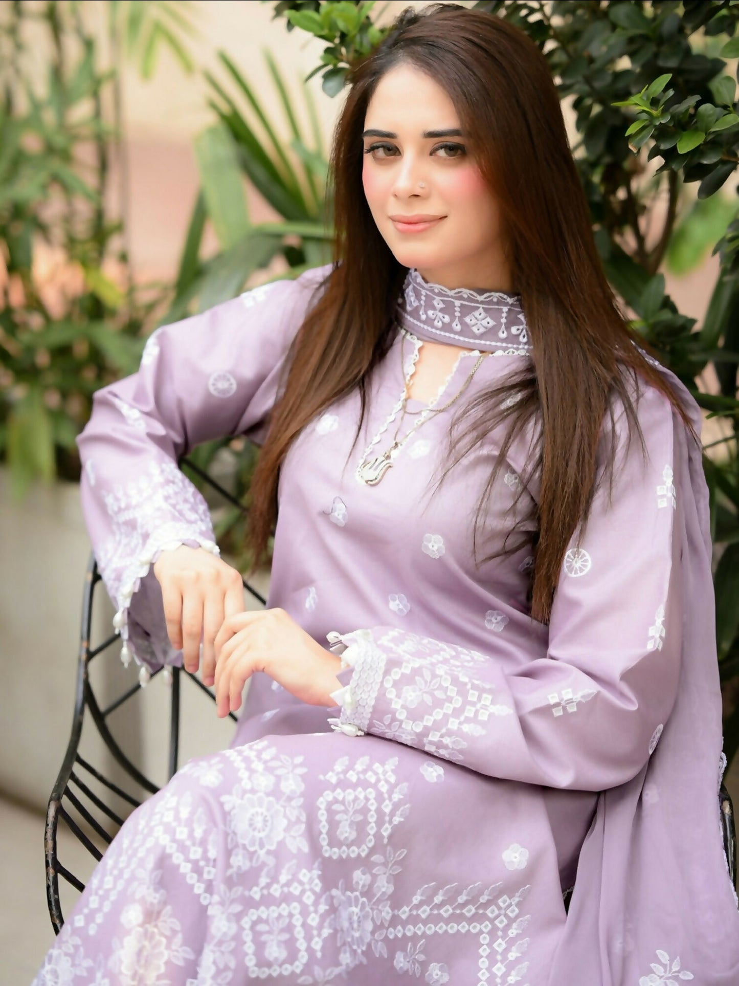 Zeephire Linen Embroidered Stitched 3-Piece Suit-Meerub