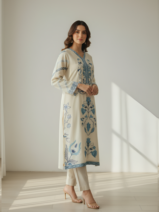 Tawakal Closet Dhanak Embroidered Stitched 2-Piece Suit-Kehksha