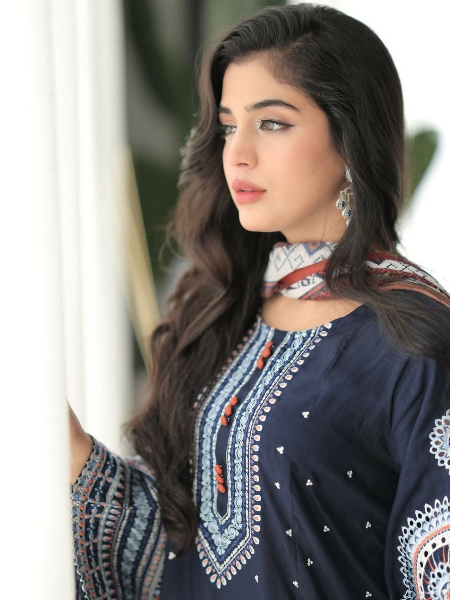 Tehzeeb Libas Lawn Embroidered Stitched 3-Piece Suit-DASTAAN