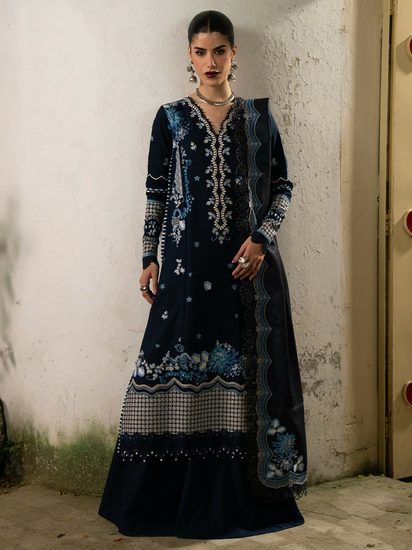 Binilyas Gulrukh Khaddar Embroidered Unstitched 3-Piece Suit-62-B