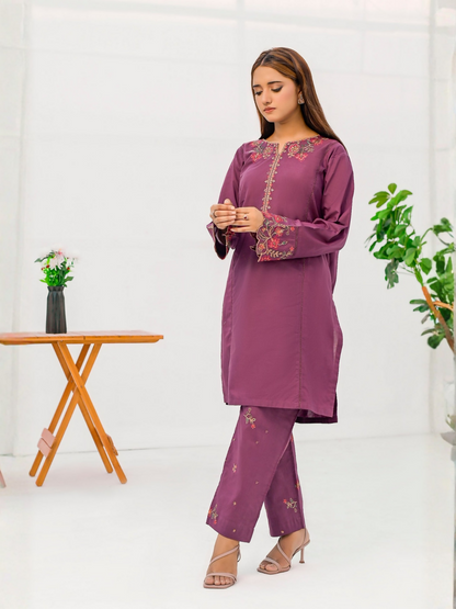 MAK Fashion Cotton Embroidered Stitched Suit 2-Piece-Mahnoor
