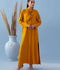 Hemstitch Georgette Stitched 2-Piece Suit-Honey Bee
