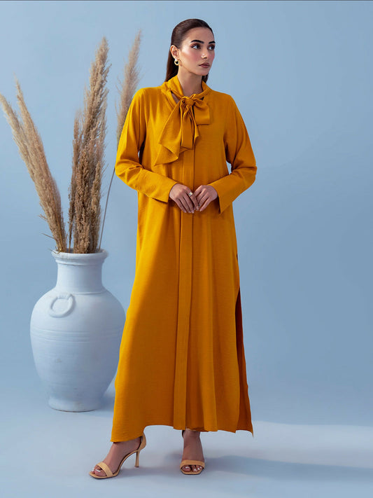 Hemstitch Georgette Stitched 2-Piece Suit-Honey Bee