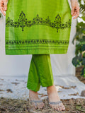 MAK Fashion Dobby Lawn Embroidered Co-Ord Set-Gina Pine