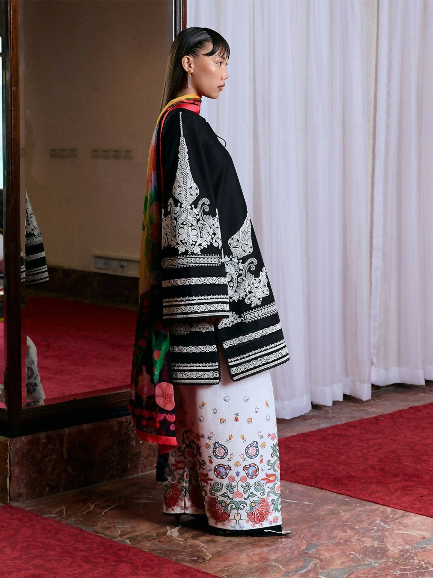 Jugnu by Hussain Rehar Summer Pret'25 Edit III Cotton Embroidered 3-Piece Suit-Liraz