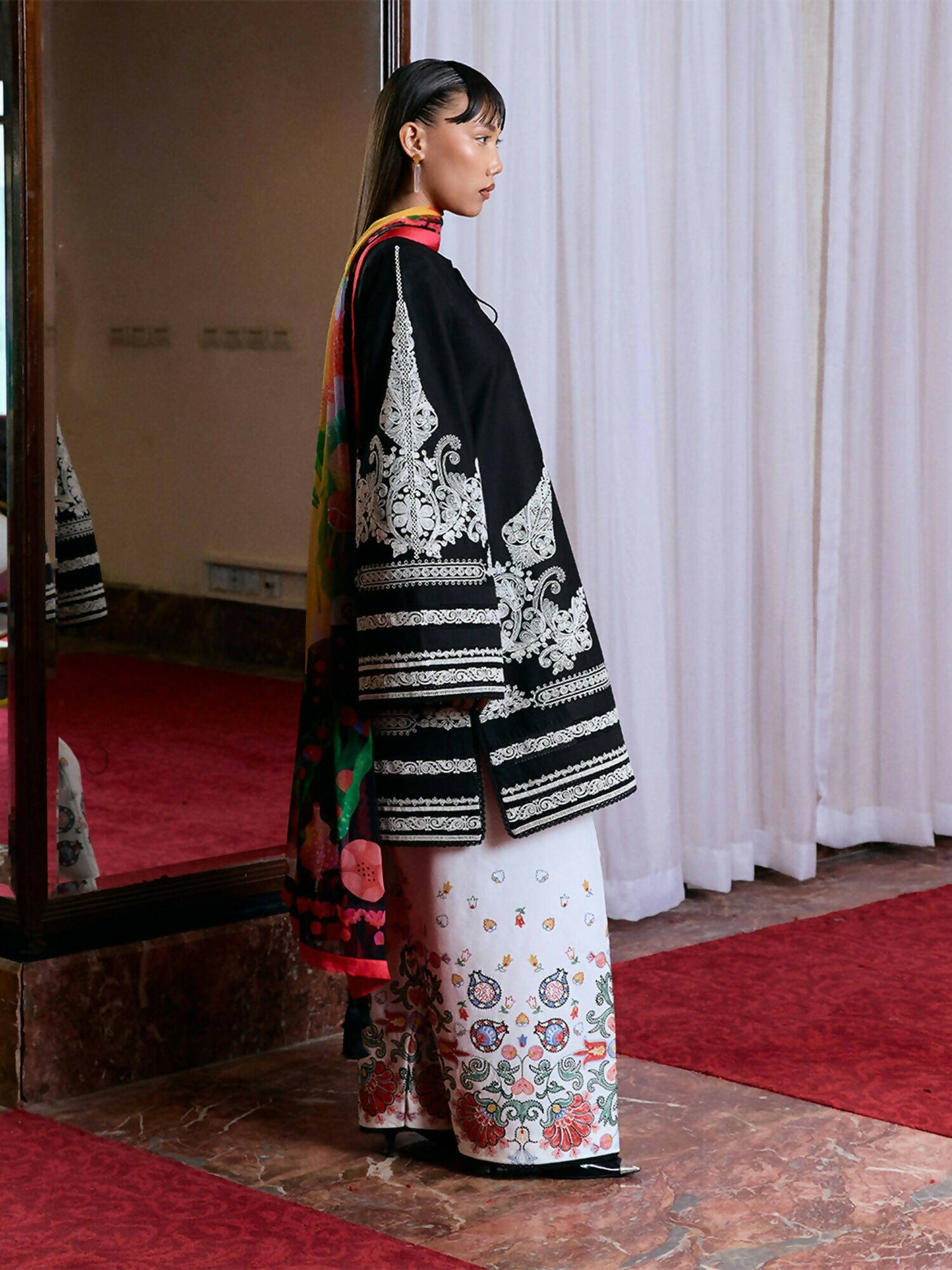 Jugnu by Hussain Rehar Summer Pret'25 Edit III Cotton Embroidered 3-Piece Suit-Liraz