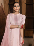 Hemstitch Raw Silk Embroidered Stitched 3-Piece Suit-Aleeha