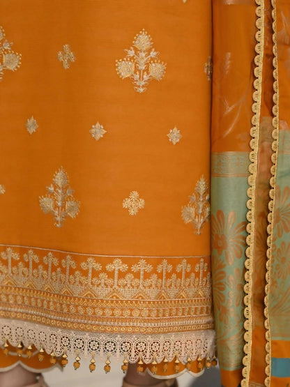 Zeephire Dhanak Embroidered Stitched 3-Piece Suit-Ifra