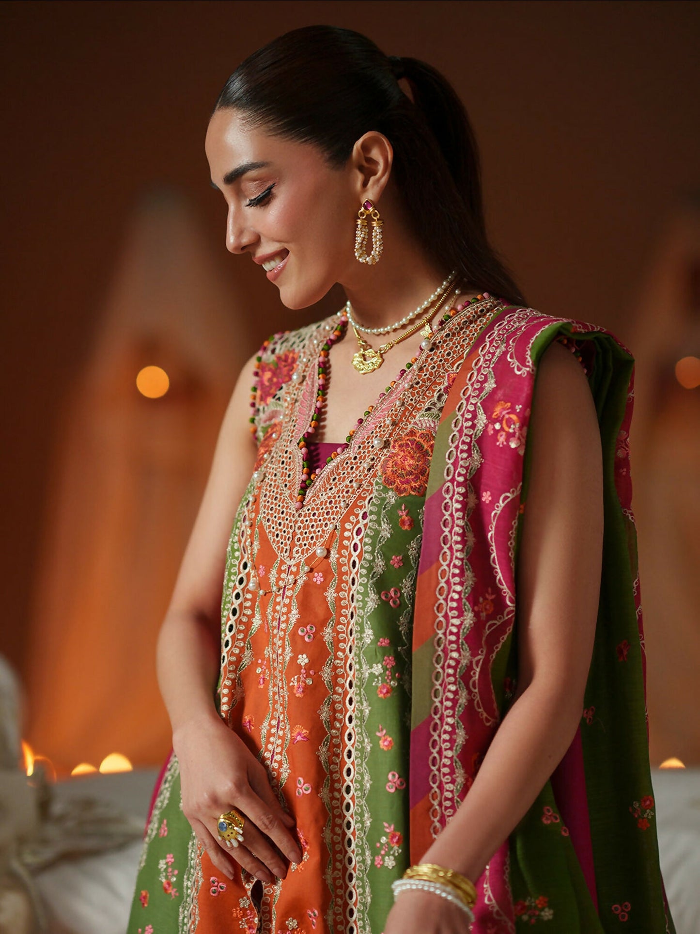 Binilyas Mashriq Luxury Lawn'26 Embroidered Unstitched 3-Piece Suit-D-114-B