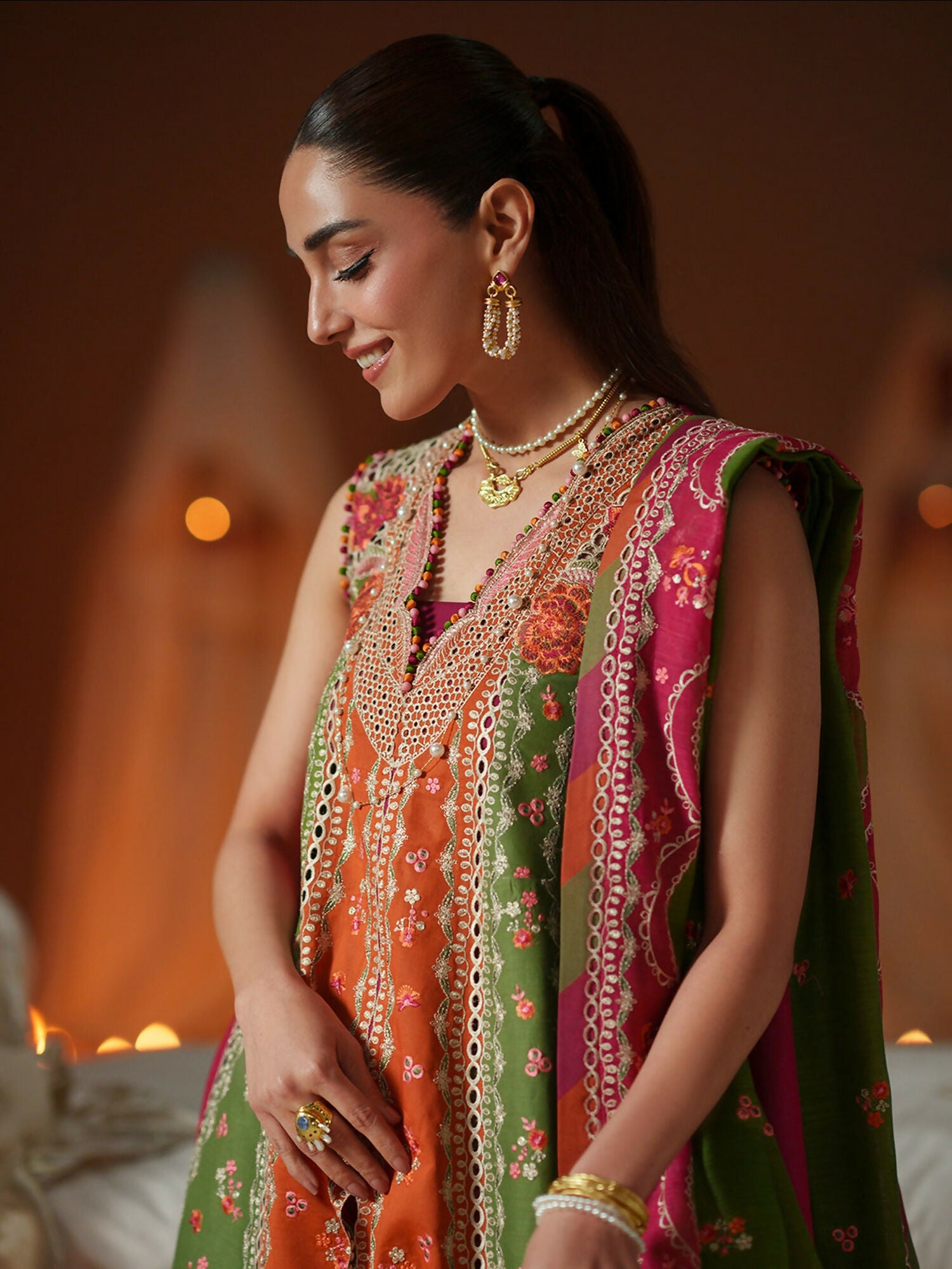 Binilyas Mashriq Luxury Lawn'26 Embroidered Unstitched 3-Piece Suit-D-114-B