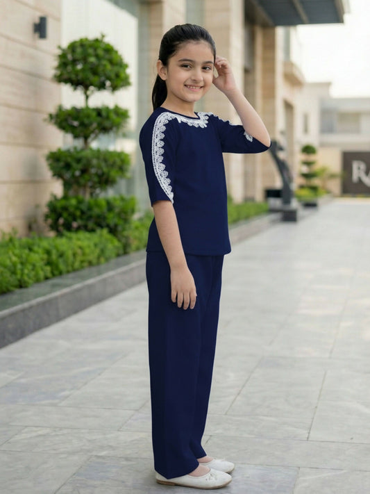 Velvour Girls Cotton Co-Ord Set-VG195-B